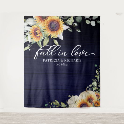 Sonnenblumen in der Liebe im Hintergrund Wandteppich (Vorderseite)