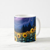 Sonnenblumen in der Nacht Kaffeetasse (VorderseiteRechts)