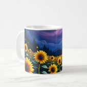 Sonnenblumen in der Nacht Kaffeetasse (Vorderseite Links)