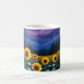 Sonnenblumen in der Nacht Kaffeetasse (Mittel)