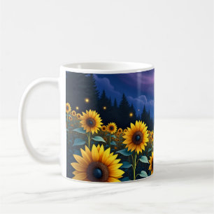 Sonnenblumen in der Nacht Kaffeetasse