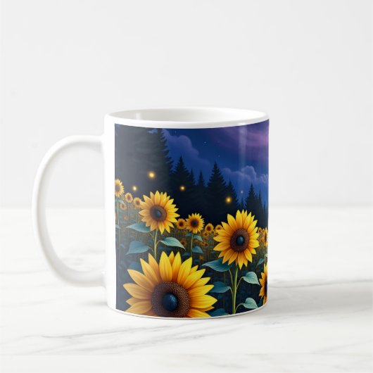 Sonnenblumen in der Nacht Kaffeetasse (Links)