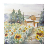 Sonnenblumen in der Provence Fliese (Vorderseite)