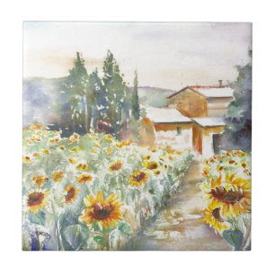 Sonnenblumen in der Provence Fliese