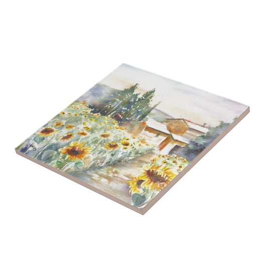 Sonnenblumen in der Provence Fliese (Seite)