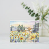 Sonnenblumen in der Provence Postkarte (Stehend Vorderseite)