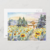 Sonnenblumen in der Provence Postkarte (Vorne/Hinten)
