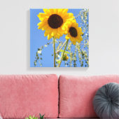 Sonnenblumen in der Sky Canvas Print Leinwanddruck (Insitu (Wohnzimmer))