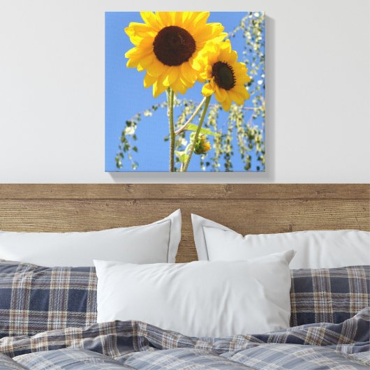 Sonnenblumen in der Sky Canvas Print Leinwanddruck (Insitu (Schlafzimmer))