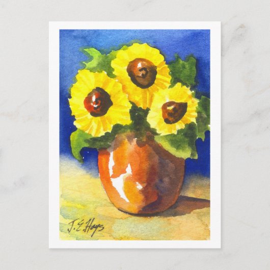 Sonnenblumen in einem Clay Pot Postkarte (Vorderseite)