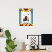 Sonnenblumen in einem Foto-Poster mit viel Liebe Poster (Heimbüro)