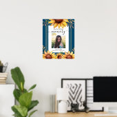 Sonnenblumen in einem Foto-Poster mit viel Liebe Poster (Heimbüro)