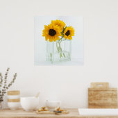 Sonnenblumen in einem Vase-Poster Poster (Küche)