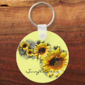 Sonnenblumen in einer Reihe Schlüsselanhänger (Vorderseite)