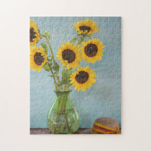 Sonnenblumen in einer Vase auf dem Tisch Puzzle