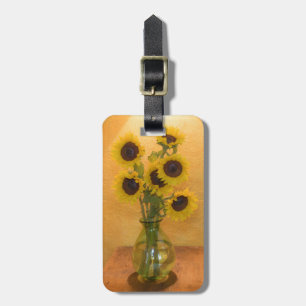 Sonnenblumen in einer Vase auf einem Tisch 2 Gepäckanhänger