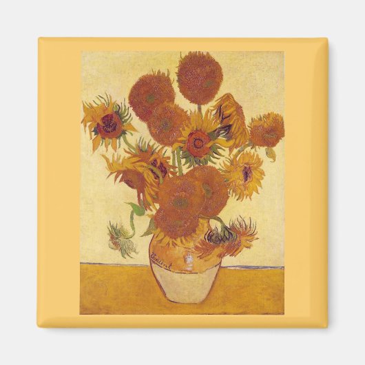 Sonnenblumen in einer Vase (F454) Van Gogh Fine Ar Magnet (Vorne)