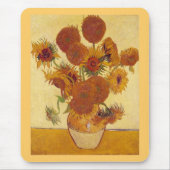 Sonnenblumen in einer Vase (F454) Van Gogh Fine Ar Mousepad (Vorne)