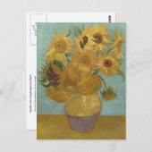 Sonnenblumen in einer Vase (F455) Van Gogh Fine Ar Postkarte (Vorne/Hinten)