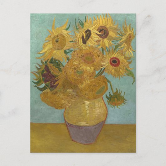 Sonnenblumen in einer Vase (F455) Van Gogh Fine Ar Postkarte (Vorderseite)