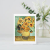 Sonnenblumen in einer Vase (F455) Van Gogh Fine Ar Postkarte (Stehend Vorderseite)