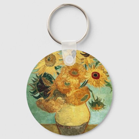 Sonnenblumen in einer Vase (F455) Van Gogh Fine Ar Schlüsselanhänger (Vorderseite)