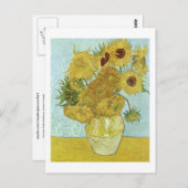 Sonnenblumen in einer Vase (F456) Van Gogh Fine Ar Postkarte (Vorne/Hinten)