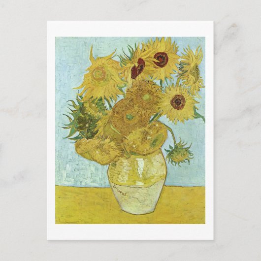 Sonnenblumen in einer Vase (F456) Van Gogh Fine Ar Postkarte (Vorderseite)