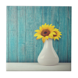 Sonnenblumen in einer Vase Fliese