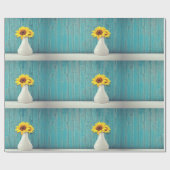 Sonnenblumen in einer Vase Geschenkpapier (Flach)