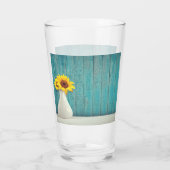 Sonnenblumen in einer Vase Glas (Rückseite)