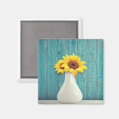Sonnenblumen in einer Vase Magnet (Vorderseite/Rückseite)