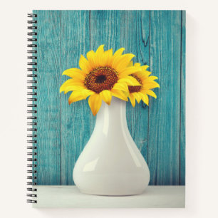 Sonnenblumen in einer Vase Notizblock