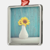 Sonnenblumen in einer Vase Ornament Aus Metall (Links)