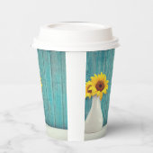 Sonnenblumen in einer Vase Pappbecher (Links)