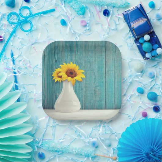 Sonnenblumen in einer Vase Pappteller (Party)