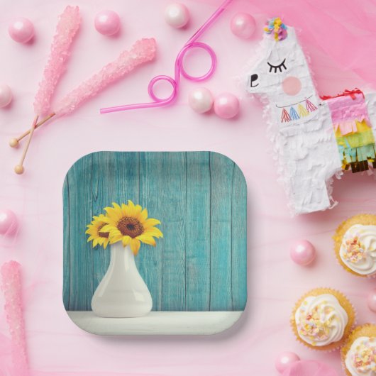 Sonnenblumen in einer Vase Pappteller (Party)