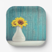 Sonnenblumen in einer Vase Pappteller (Vorderseite)