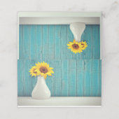 Sonnenblumen in einer Vase Platzkarte (Außenseite Aufgefaltet)