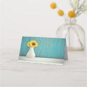 Sonnenblumen in einer Vase Platzkarte (Rückseite)