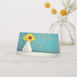 Sonnenblumen in einer Vase Platzkarte