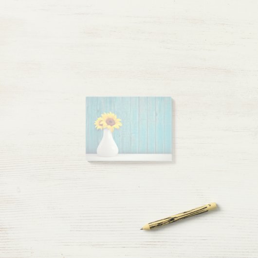 Sonnenblumen in einer Vase Post-it Klebezettel (Auf Schreibtisch)