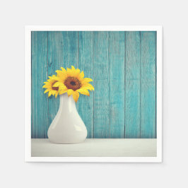 Sonnenblumen in einer Vase Serviette