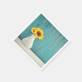 Sonnenblumen in einer Vase Serviette (Ecke)