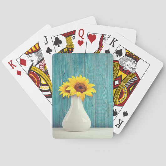 Sonnenblumen in einer Vase Spielkarten (Rückseite)