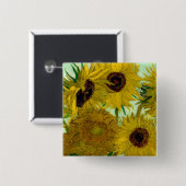 Sonnenblumen in einer Vase Van Gogh Fine Art Button (Vorne & Hinten)