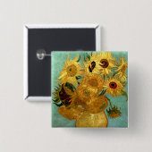 Sonnenblumen in einer Vase Van Gogh Fine Art Button (Vorne & Hinten)