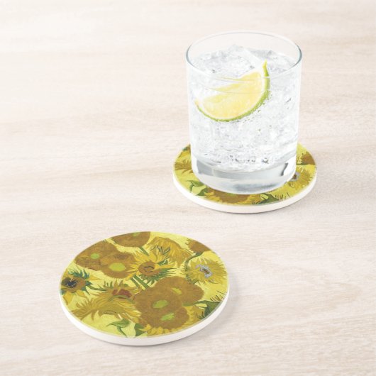 Sonnenblumen in einer Vase Van Gogh Fine Art Getränkeuntersetzer (Seite)
