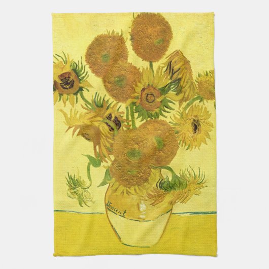 Sonnenblumen in einer Vase Van Gogh Fine Art Küchentuch (Vertikal)