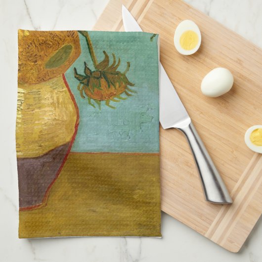 Sonnenblumen in einer Vase Van Gogh Fine Art Küchentuch (Viertel Falte)